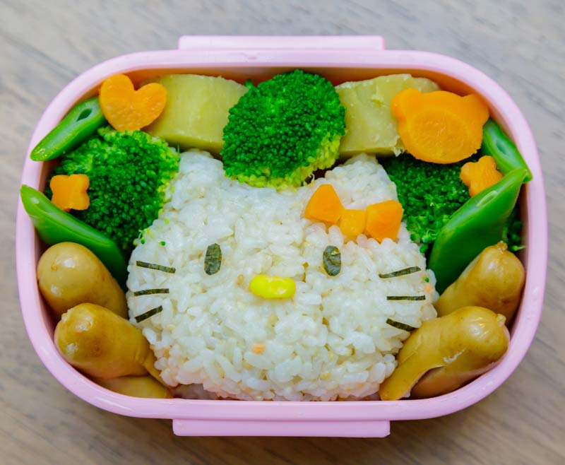 Kawaii Hello Kitty themed bento lunch