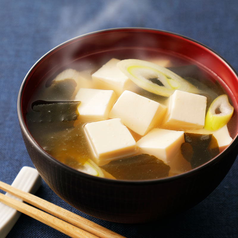 Japanese miso soup with silken tofu
