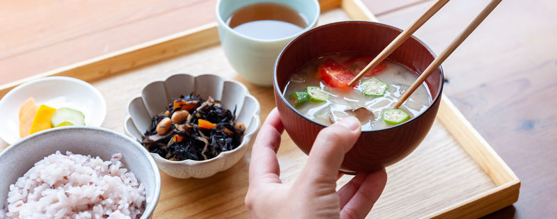 Japanese 'teishoku' meal on a tray
