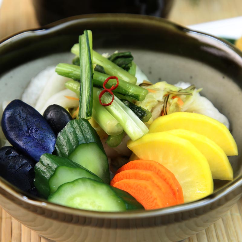 Japanese pickled vegetables in a bowl