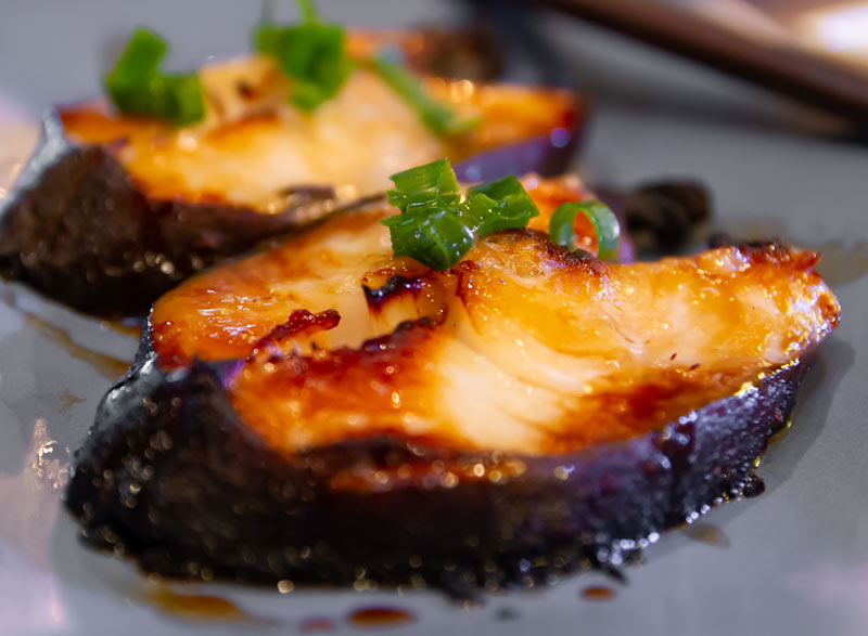 Grilled fish with miso glaze