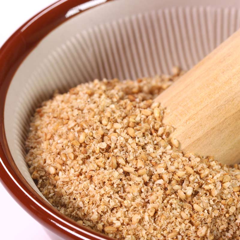 Sesame seeds in a Japanese suribachi