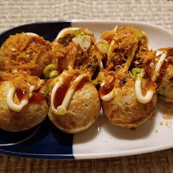 Home made takoyaki octopus balls