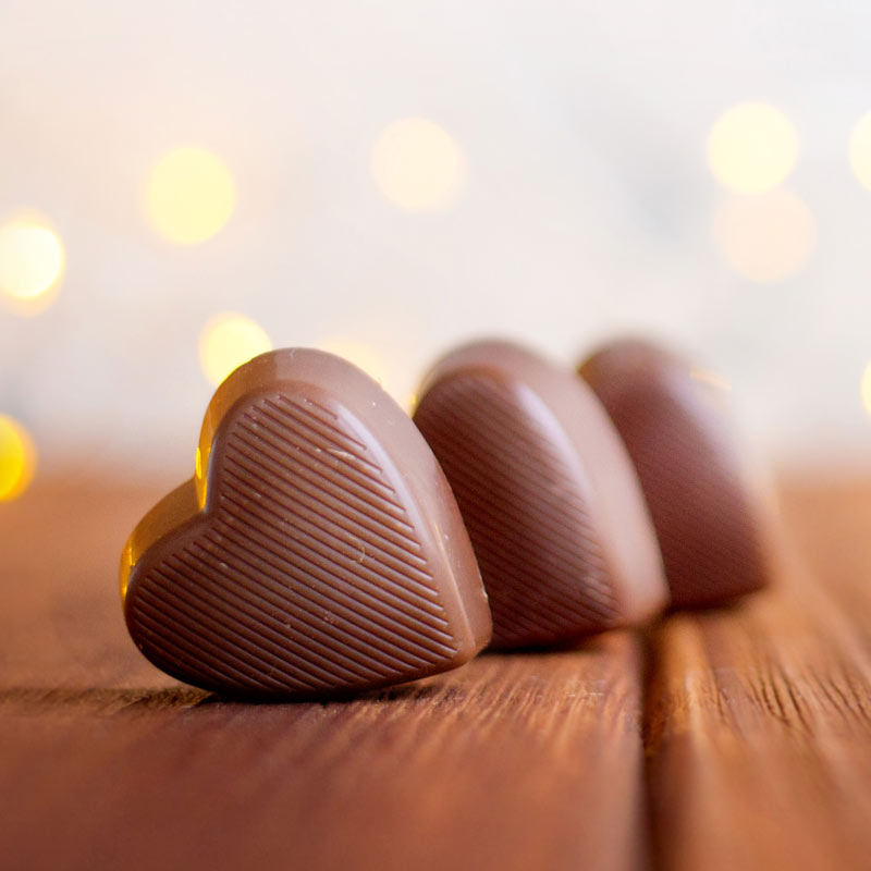 Heart shaped Valentine's Day chocolates