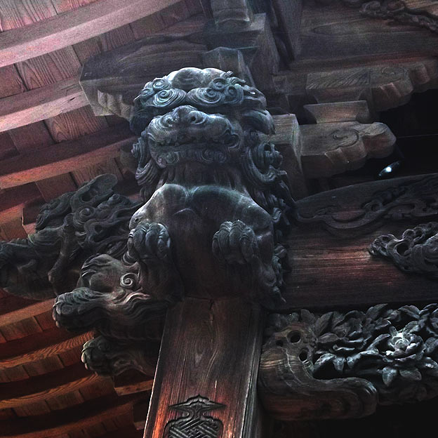 Wood carvings at a Japanese temple