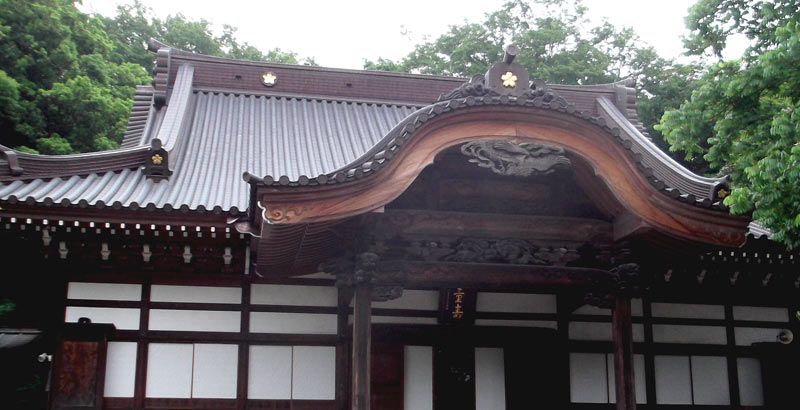 Wood construction in a Japanese shrine