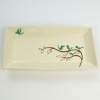 Rectangular serving plate with bluebird pattern by Shinzi Katoh