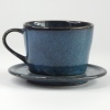 Dark blue Japanese cup and saucer