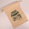 Natural 100% cotton gift bag with tea house design