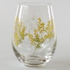 Hanafumi mimosa and gypsophila glass tumbler