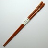 Mid tone natural wood Japanese chopsticks with flower design