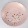 Pale pink oval serving plate with pink and gold cherry blossom decoration