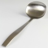 Stainless steel Japanese ramen spoon with tsuchime hammered finish