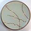 Pale blue plate with 'Ume' plum blossom design