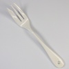 White enamel cake fork