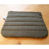 Zip makeup bag or pouch with brown Japanese pattern