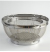 Two larger sized free-standing Japanese stainless steel mesh sieve baskets