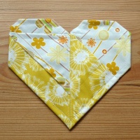 Origami Heart coasters in yellow fabric