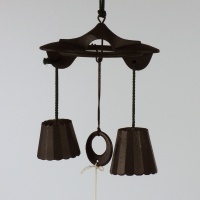 Black cast iron Japanese double wind chimes