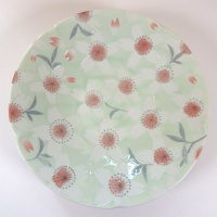 'Sakura Temari' ceramic dish in Green