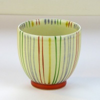 Japanese teacup with striped design, small size