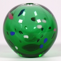 Green glass Japanese vase