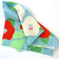 Blue Camellia design furoshiki wrapping cloth