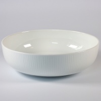 White fine ceramic pasta bowl