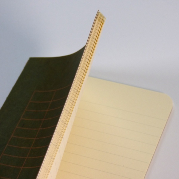 Inside pages of lined notebook