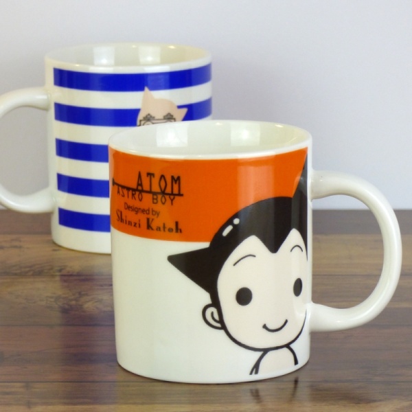 Blue and orange Atom Astro Boy mugs