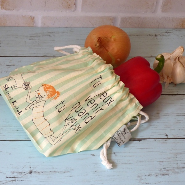 Cotton bento bag with fresh produce