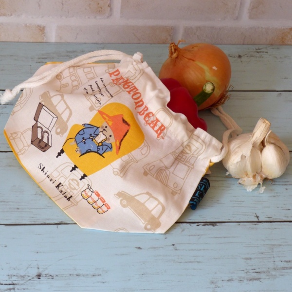 Paddington Bear cotton bento bag with vegetables