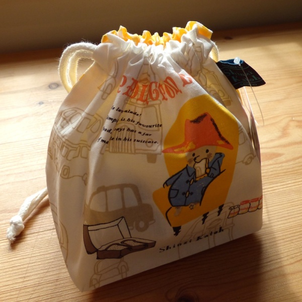 Paddington Bear cotton lunch bag with drawstring top