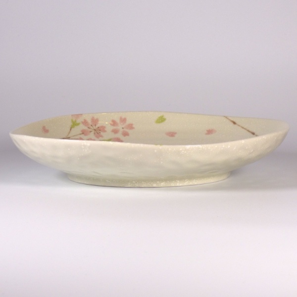 Large ceramic plate with sakura / cherry blossom design