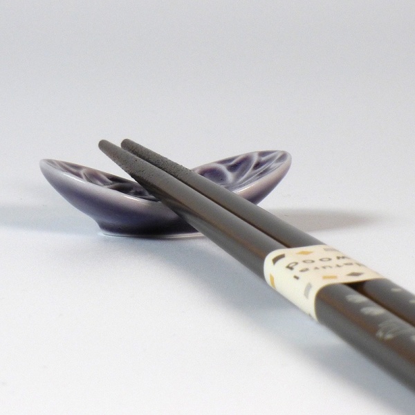 Purple ceramic Butterfly chopstick rest with chopsticks