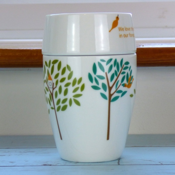'Forest Birds' design cafe mug by Shinzi Katoh