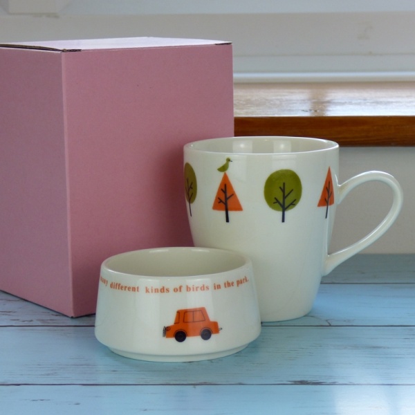 'Drive in the Park' cafe mug set by Shinzi Katoh with gift box