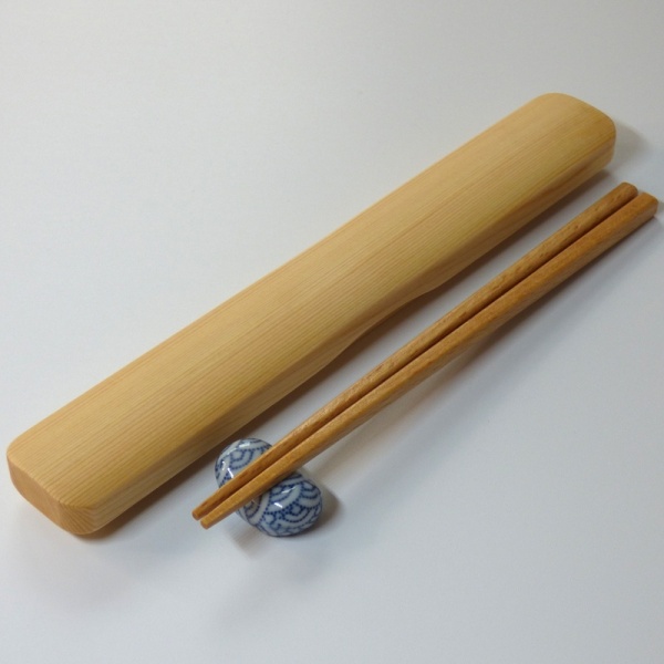 Wooden chopsticks with individual box and chopsticks rest
