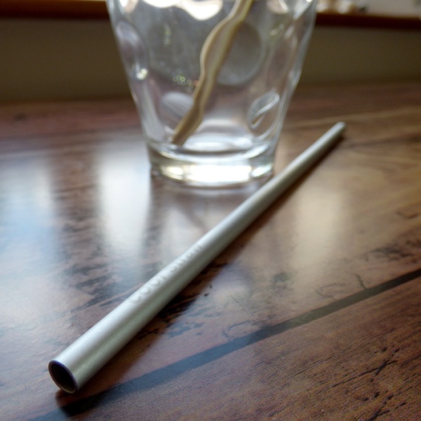 Reusable silver aluminium metal drinking straw