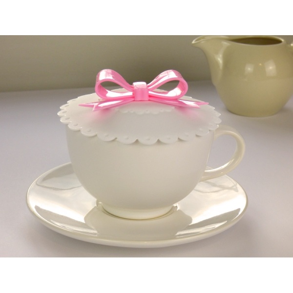 Cupcake style cup cover - white