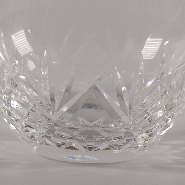 Close up of clear cut glass design