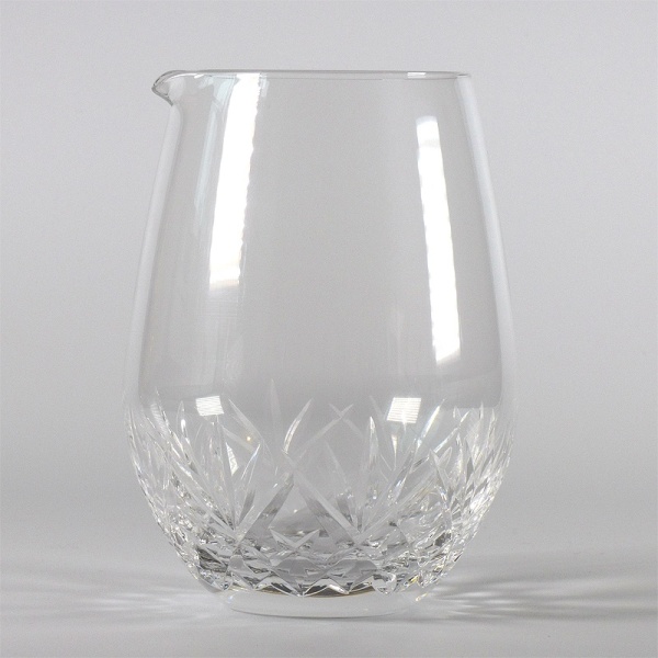 Glass sake serving jug with cut glass detail