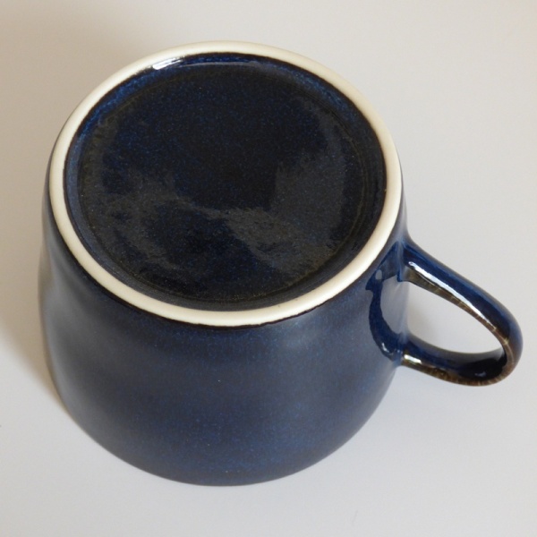 Bottom of dark blue cup