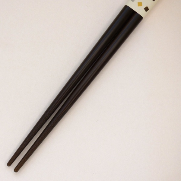 Dark natural wood Japanese chopsticks with bird design
