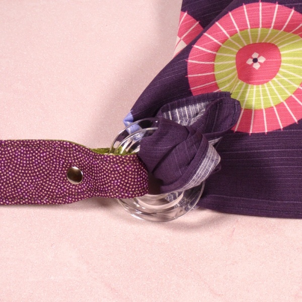 Handle with purple furoshiki cloth