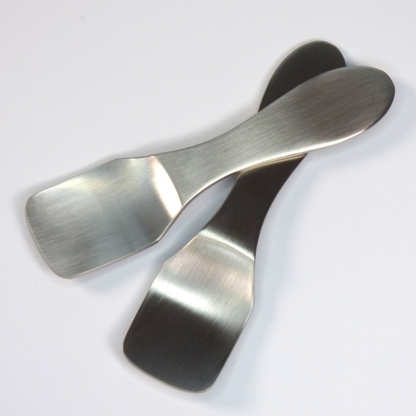 Two brushed stainless steel gelato ice cream spoon