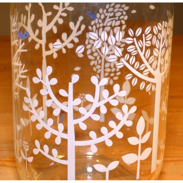 900ml glass storage jar - pattern detail