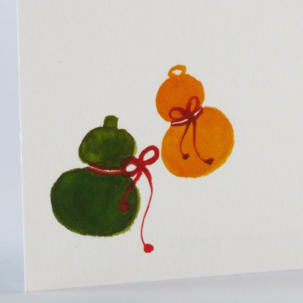 Close up of gourd illustration on inside of card