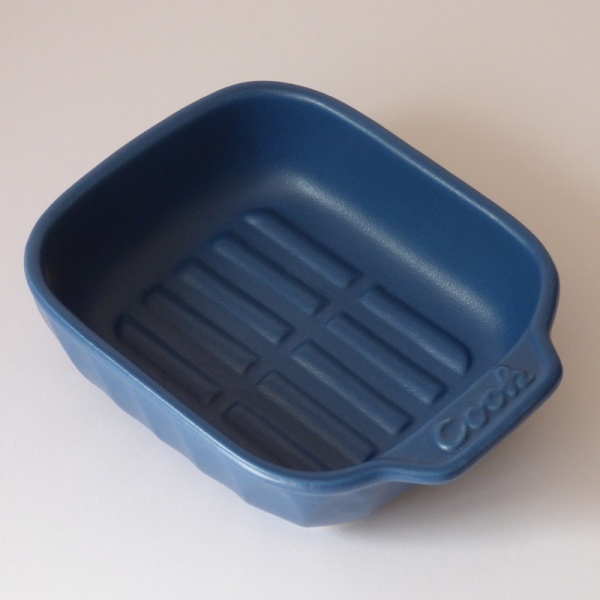 Blue ceramic oven dish without lid