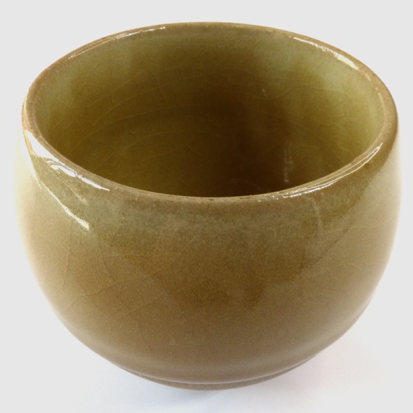 'Korokoro' Japanese tea cup with mustard yellow